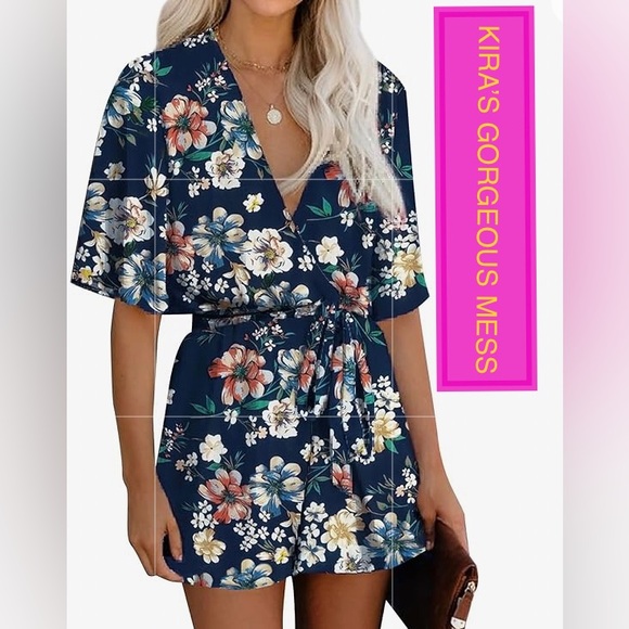 ✨🌹BNWT🌹✨FLORAL ROMPER✨🌹VARIOUS SIZES🌹✨WILD ORCHID BOUTIQUE✨ - Picture 2 of 5